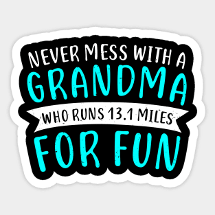 Funny Half Marathon Grandma 13.1 Miles Gift Sticker